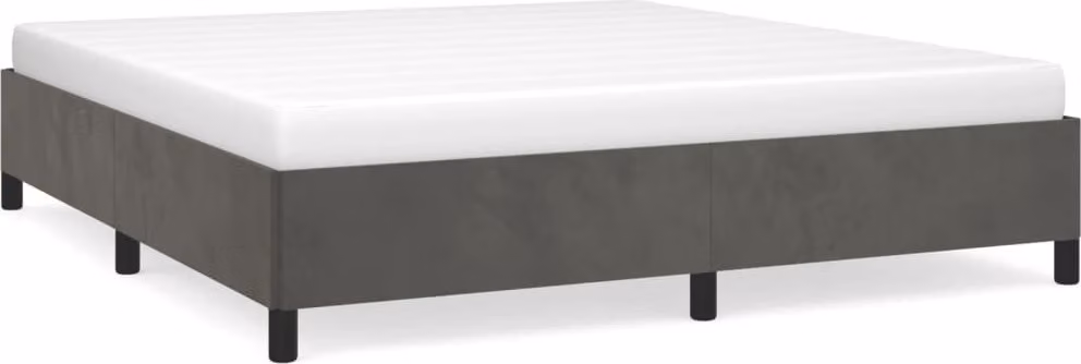 Giroletto senza Materasso Grigio Scuro 160x200 cm Velluto
