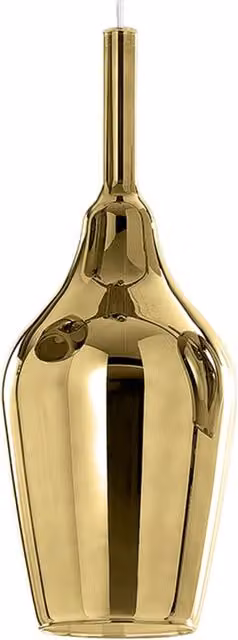 Lampada a sospensione OFELIA S/12 Gealuce in vetro borosilicato oro specchiato e trasparente con portalampada G9