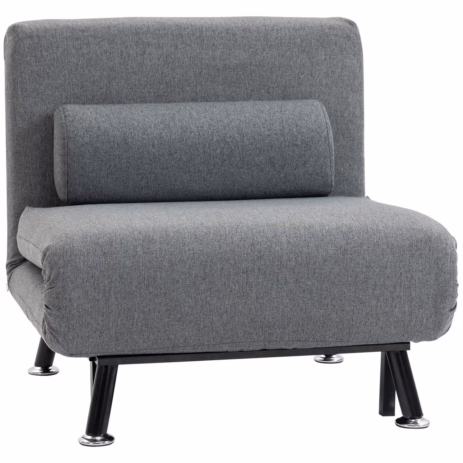 AIORBER Divano letto Poltrona pieghevole Poltrona 3 in 1 con funzione letto Schienale regolabile Grigio scuro