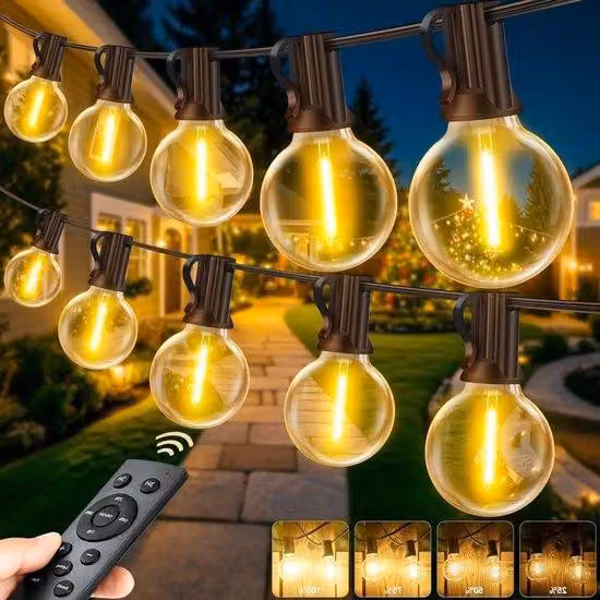 Ghirlanda luminosa a LED per esterni - Lunghezza 45 metri - Luci a LED resistenti alle intemperie - Bianco - Decorazioni fisse per esterni