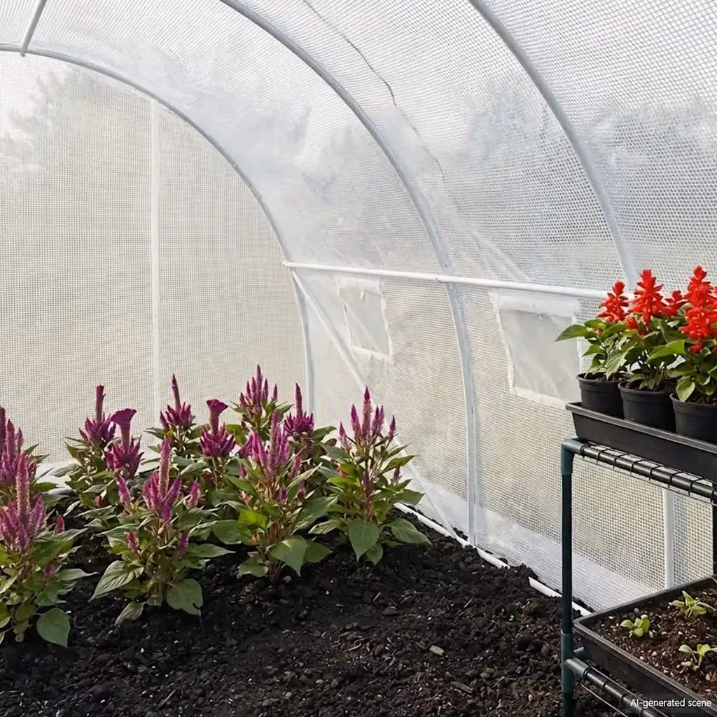 Serra da giardino da 9m2 con struttura in acciaio zincato e plastica, colore bianco, L/P/H: 300 x 300 x 200 cm – 2