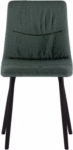Sedia Ariel in tessuto Easy-Clean verde con struttura in metallo nero - Sedia da pranzo dal design contemporaneo ed elegante