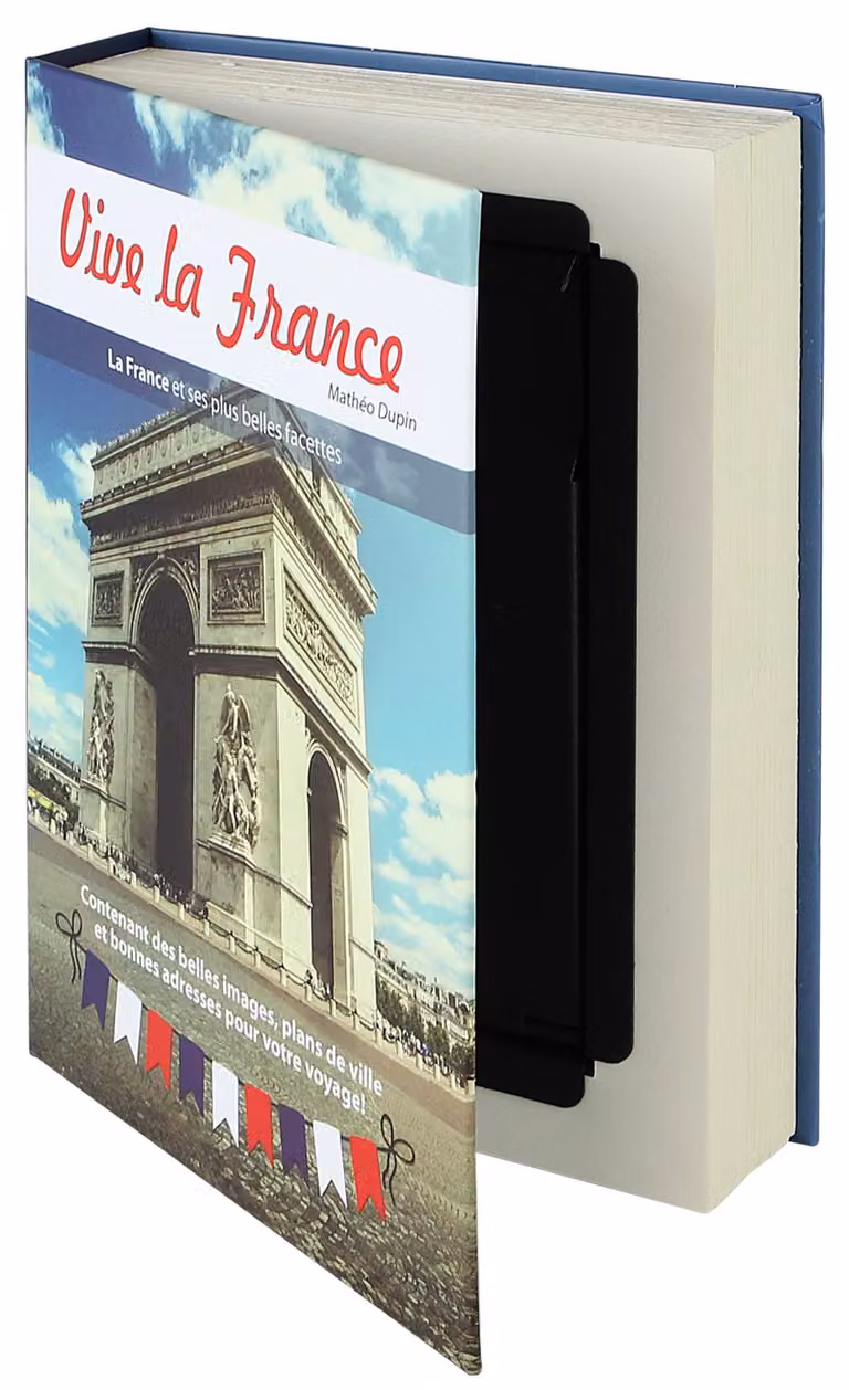 Cassaforte per libri, nascondiglio per denaro con pagine di carta, HMF 80925, 23 x 15 x 4 cm, Francia