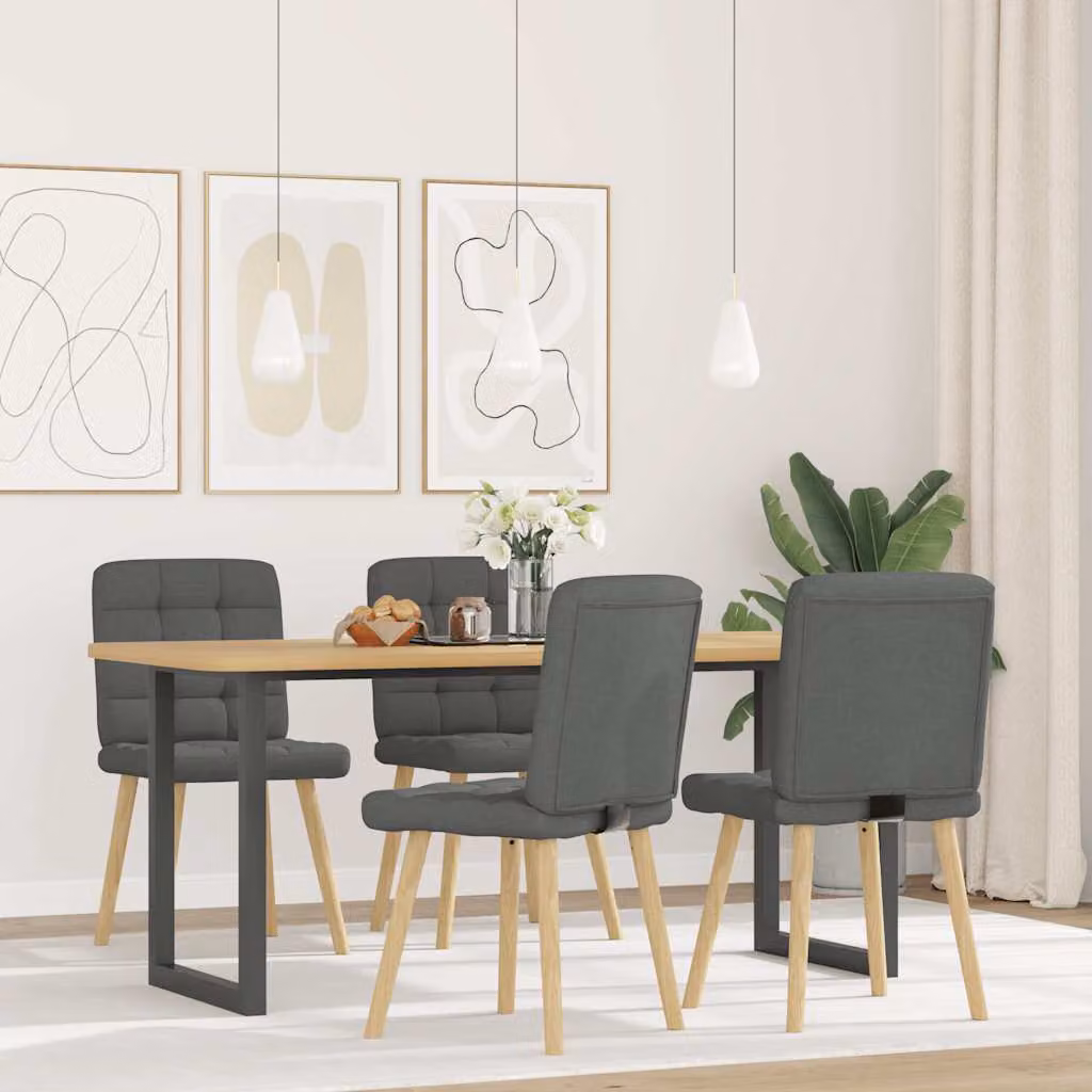 vidaXL Sedie da Pranzo 4 pz Grigio Scuro in Tessuto
