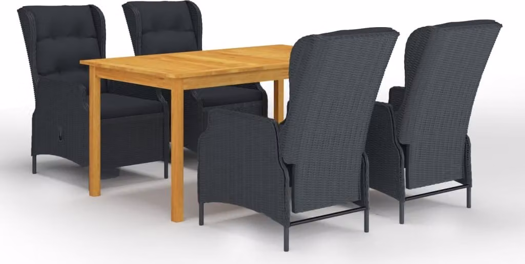 Maison Exclusive - Set da pranzo da giardino 5 pezzi, grigio scuro
