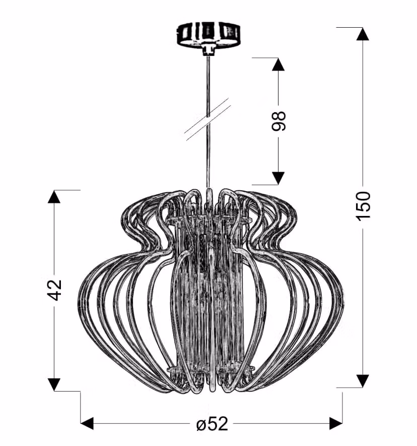 Lampada a sospensione Candellux Imperia moderna in metallo blu e cromo, diametro: 52 cm, regolabile in altezza e dimmerabile – 2