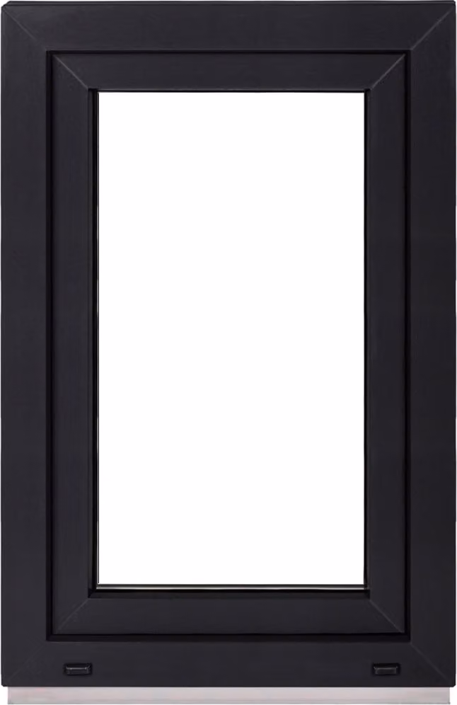 Finestra per cantina Framex Finestra in PVC-U interno bianco / esterno antracite Larghezza x altezza 50 x 75 cm (500 x 750 mm) 3 pannelli (32 mm) rotazione/inclinazione DIN destra