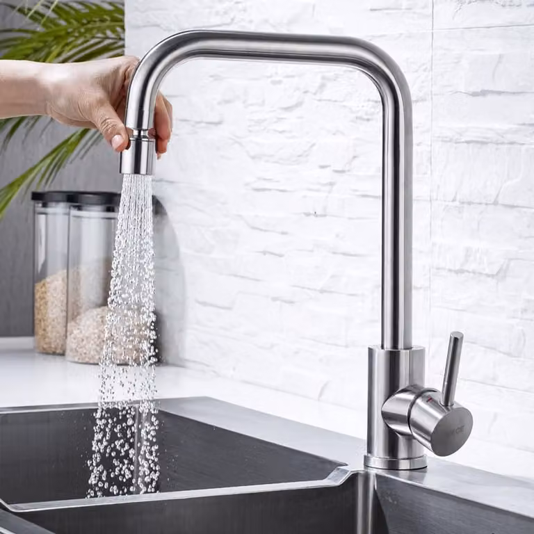 Solidchoice - Rubinetto da cucina con 2 getti e bocchetta girevole a 360°