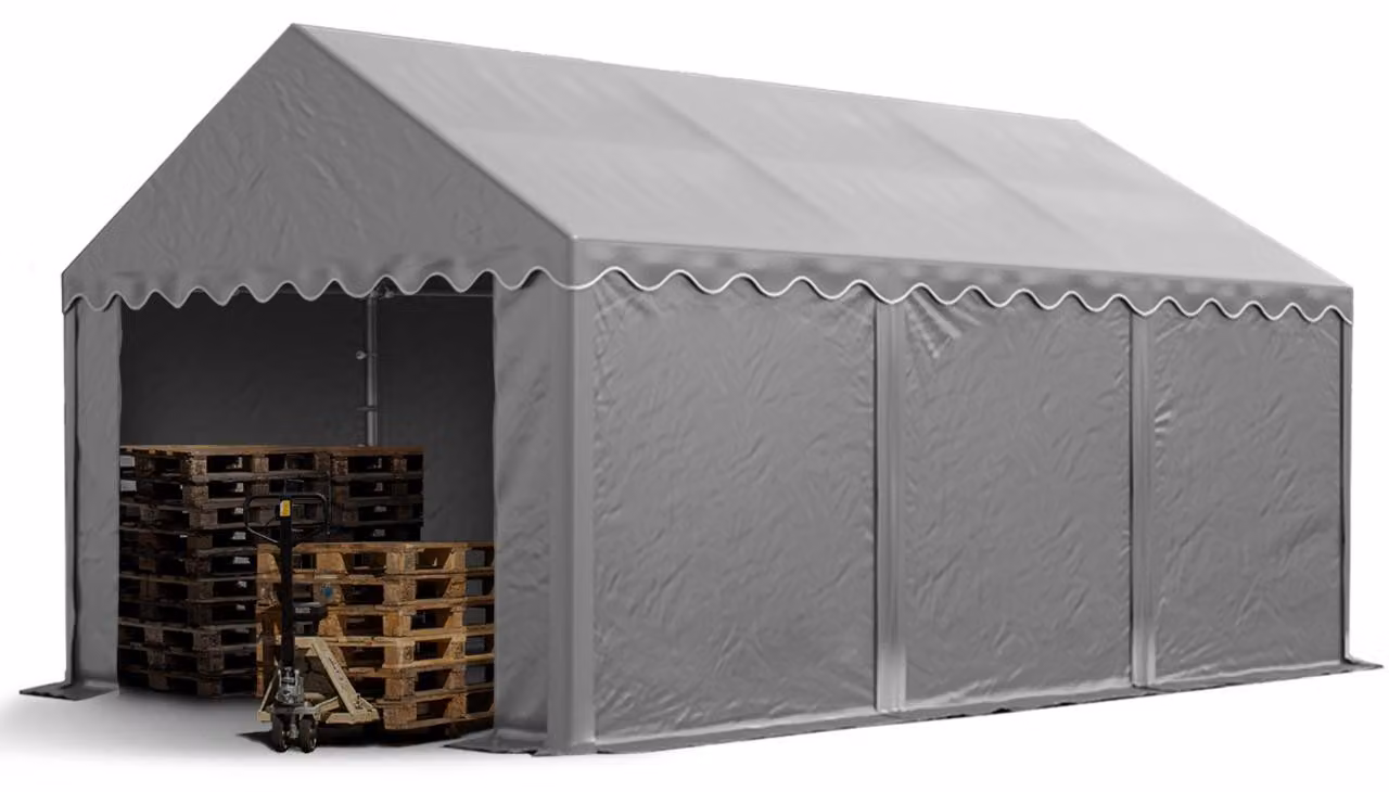 TOOLPORT Tendone deposito 3x6 m PVC 700 N tenda capannone impermeabile grigio