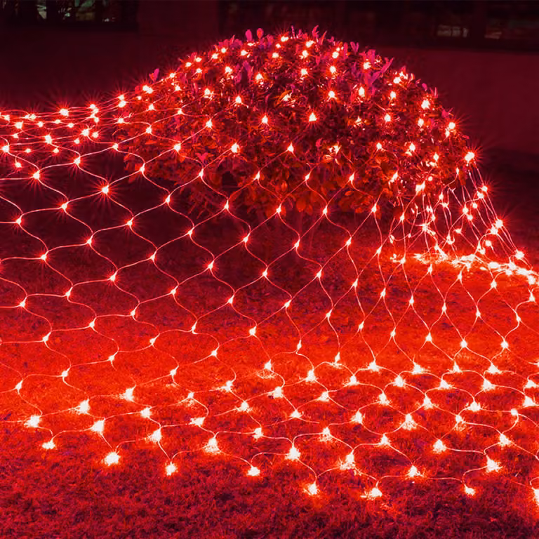 3X2M 200LED Tenda Luci Fata 8 Modalità di Luce Impermeabile Luci di Natale Luci Fata Giardino Partito, Rosso