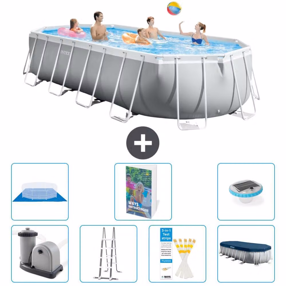 Piscina ovale con struttura a telaio Prism - 610x305x122 cm - 6 pezzi - Modello S596