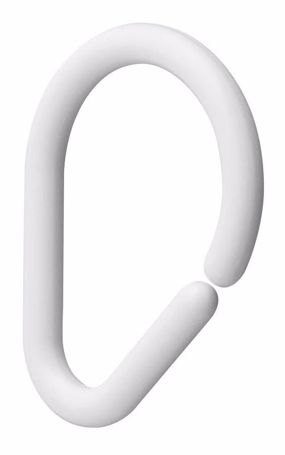 Anelli per tende da doccia 12 pezzi, plastica, bianco