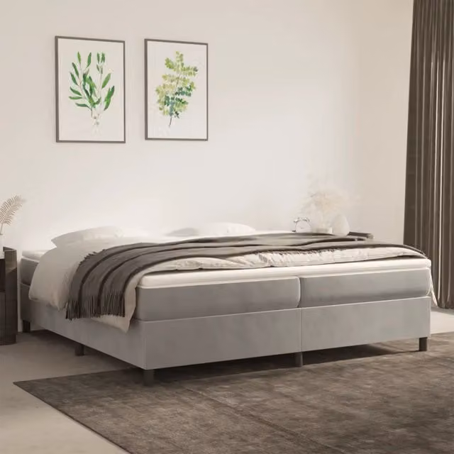 Coprimaterasso Fodera per Materasso Design Mania, Traspirante e Lavabile in Lavatrice, L/P/H: 210 x 200 x 5 cm, Grigio o Bianco