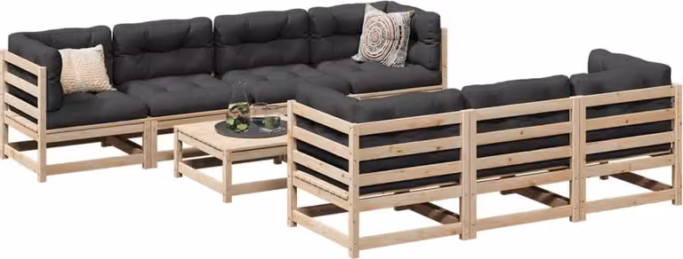 Maison Exclusive - Set Divani da Giardino 8 pz in Legno Massello di Pino
