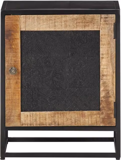 Comodino-Tavolino da notte 40x30x50 cm in Legno di Mango Grezzo 972149