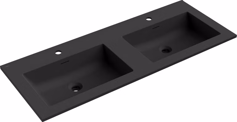 Mexen Otis lavabo da incasso doppio 121 x 46,5 cm, nero opaco - 25181271D