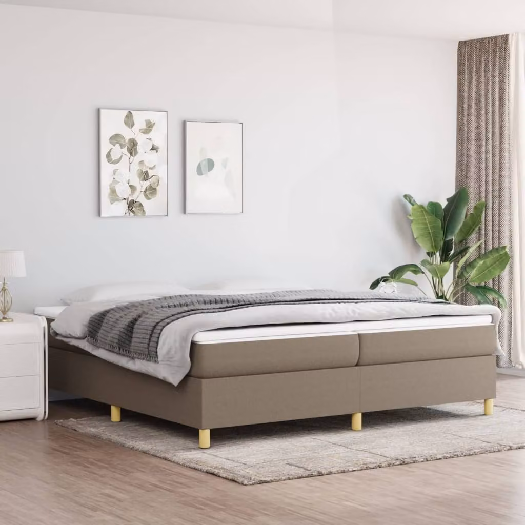 The Living Store Box spring bed Taupe 200x200 cm Tessuto