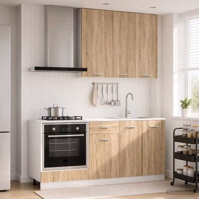 Unità Cucina Moderna vidaXL in Legno Rovere Sonoma Marrone con Ante e Cassetti – 1