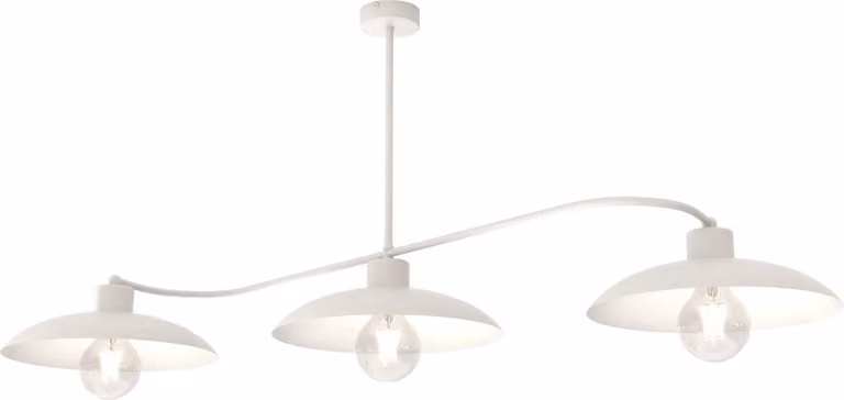 Lampada da soffitto industriale bianca 3 paralumi in metallo FOSTER 3xE27 15W Emibig
