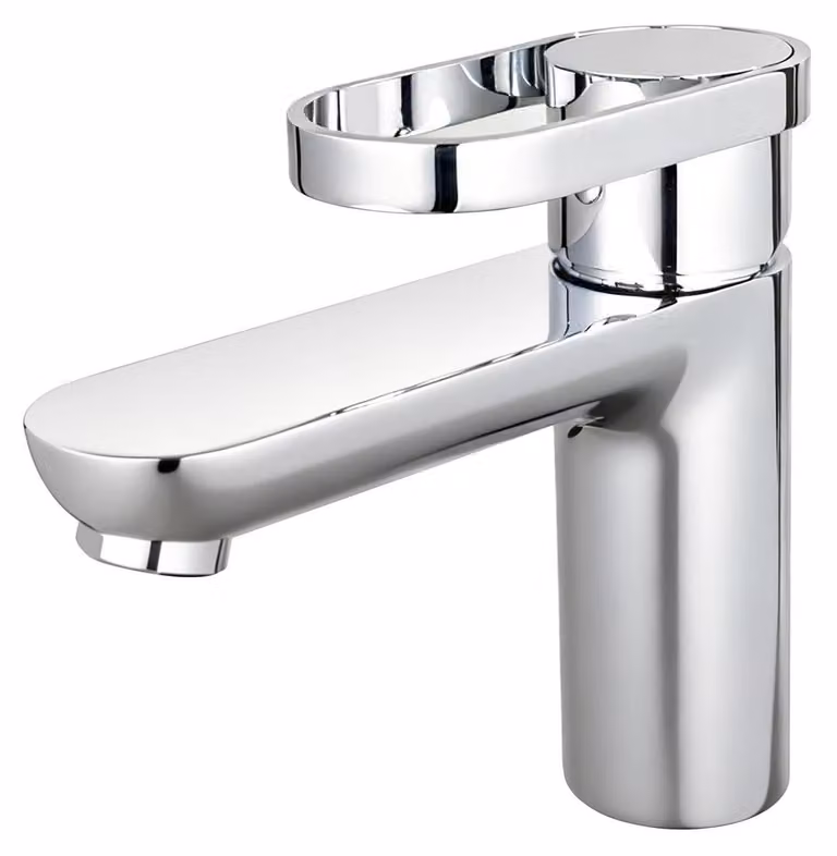 Miscelatore monocomando per bagno, finitura cromata, a risparmio idrico, attacco G3/8, altezza del beccuccio 83 mm