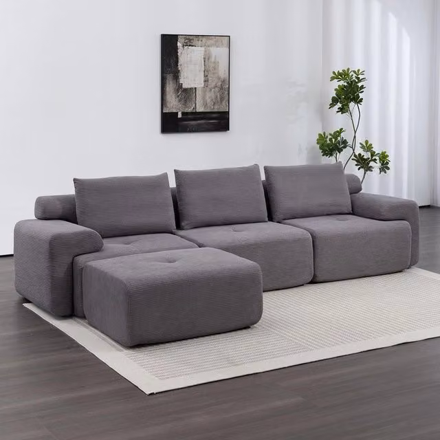 Divano Angolare Modulare con Funzione Letto ¨C Xylo ¨C Cordone, Schiuma Memory