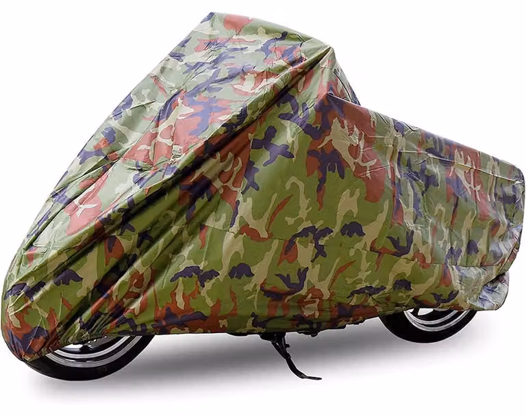 Copertura impermeabile per motocicletta, taglia 3XL, mimetica, resistente ai raggi UV, alla pioggia e alla polvere, con borsa per il trasporto