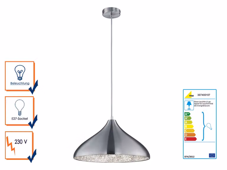 Elegante lampada a sospensione in metallo