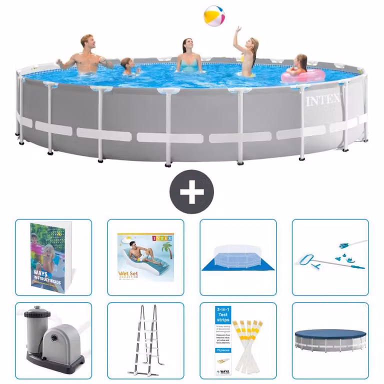 Struttura per piscina a forma di prisma - 610x132 cm - composta da 7 elementi - modello S618