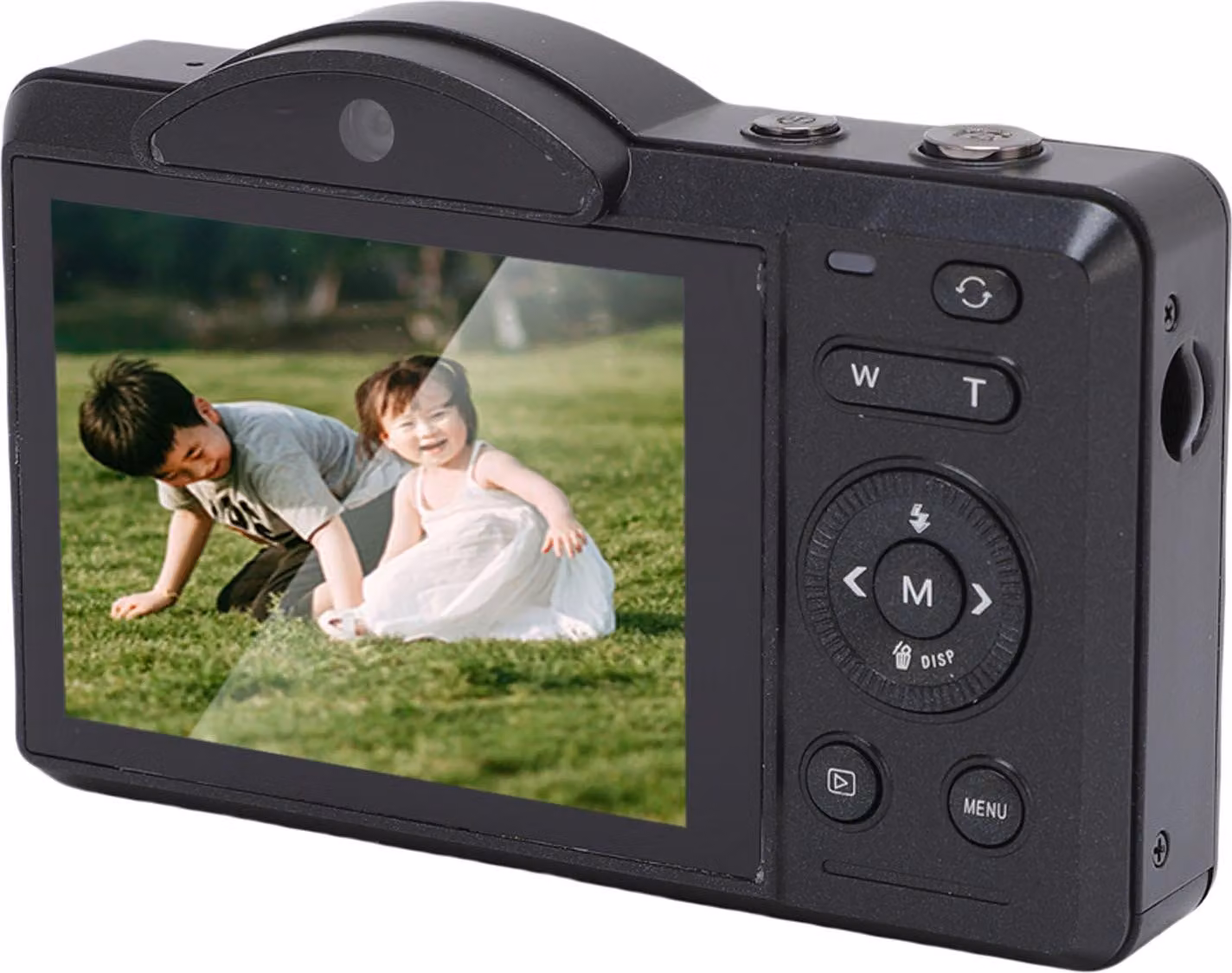 fotocamera digitale 4K, 75 MP, WLAN, vlog con zoom 16x, flash integrato, doppio obiettivo, selfie autofocus per la fotografia di viaggio, nero, 64 GB