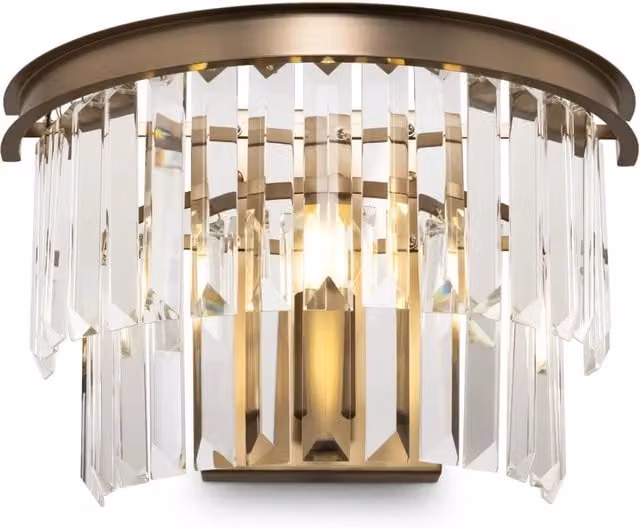 Lampada da parete Neoclassic in Metallo e Vetro Revero Ottone