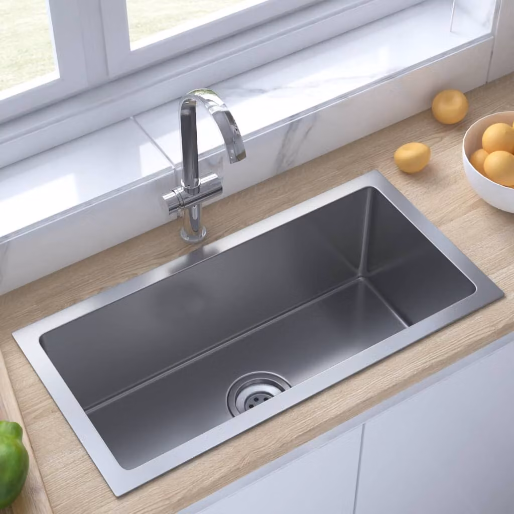 The Living Store Lavello da incasso artigianale in acciaio inox