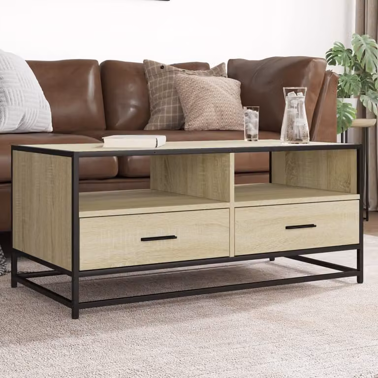 Maison Exclusive - Tavolino Sonoma in rovere 100x50x45 cm Materiale ligneo e metallo