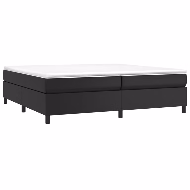 Struttura Letto a Rete a Molle Nero 200x200 cm in Pelle finta