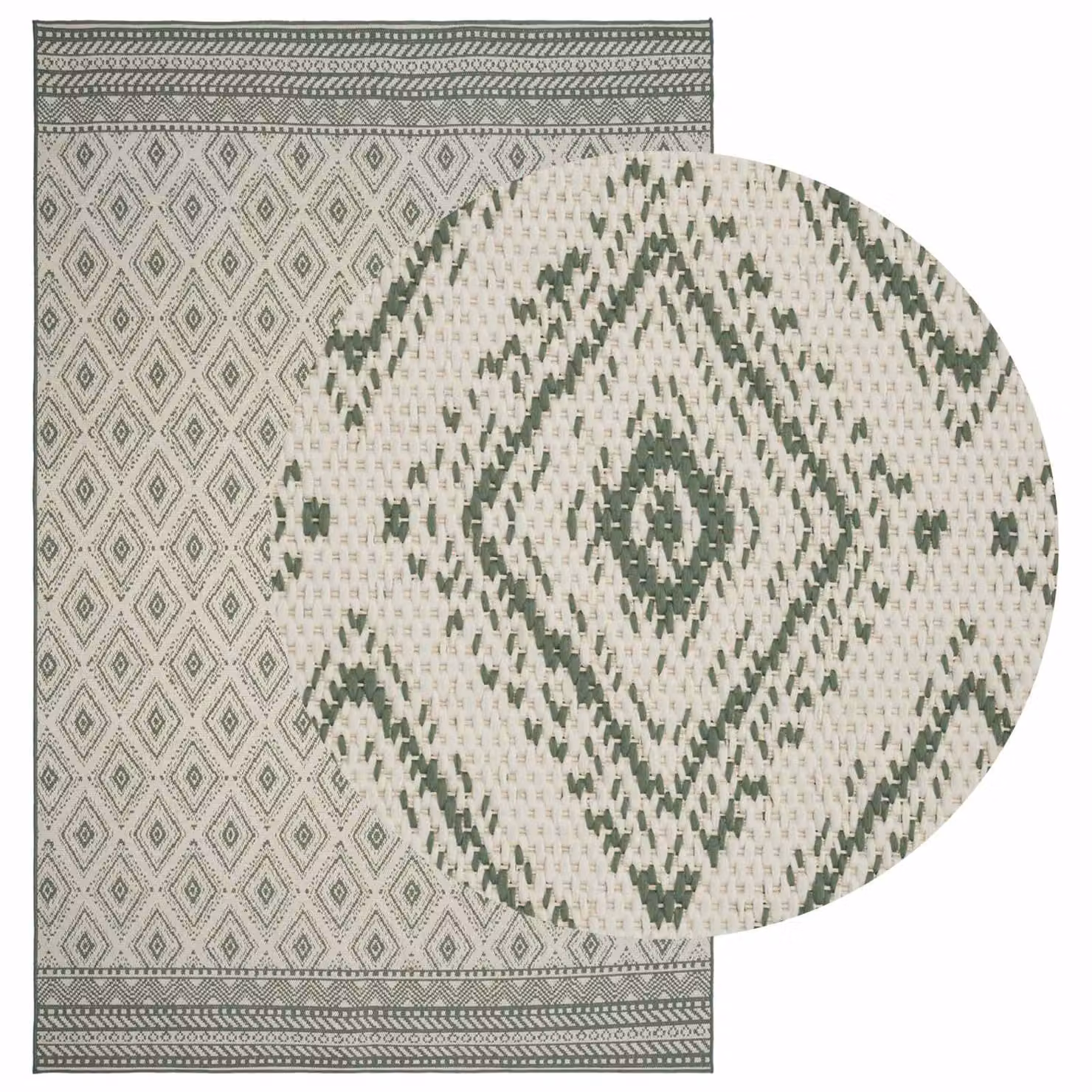 vidaXL Tappeto da Area Naturale e Verde 160 x 230 cm PET