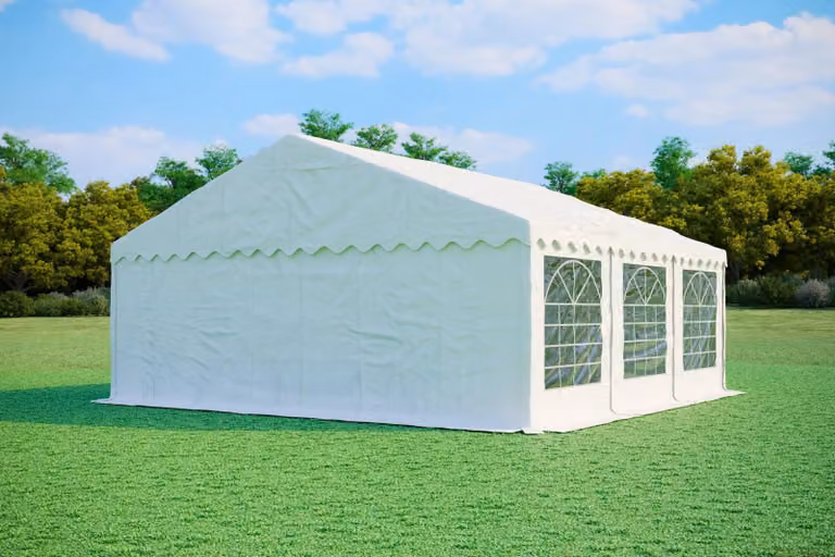 Tenda per eventi 6x6 metri, PVC Standard+, 500 g/m², colore bianco
