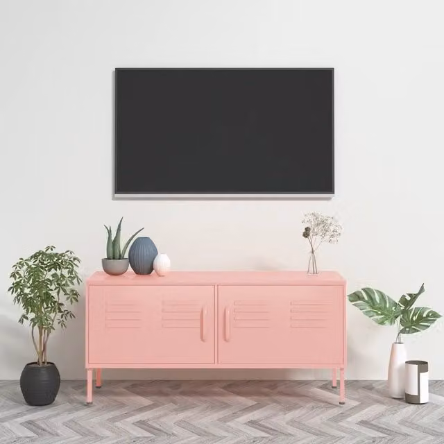Mobile TV-Credenza per TV-Console TV Rosa 105x35x50 cm in Acciaio 965661