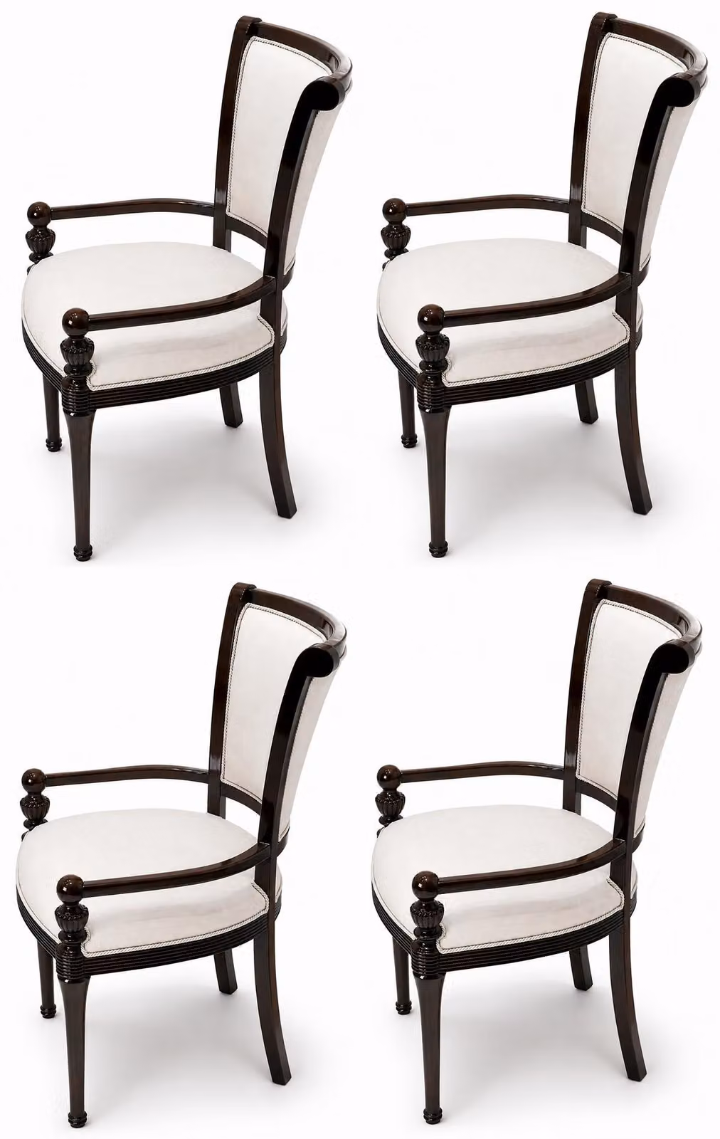 4 sedie, colore marrone, di alta qualità, dal design classico ed elegante