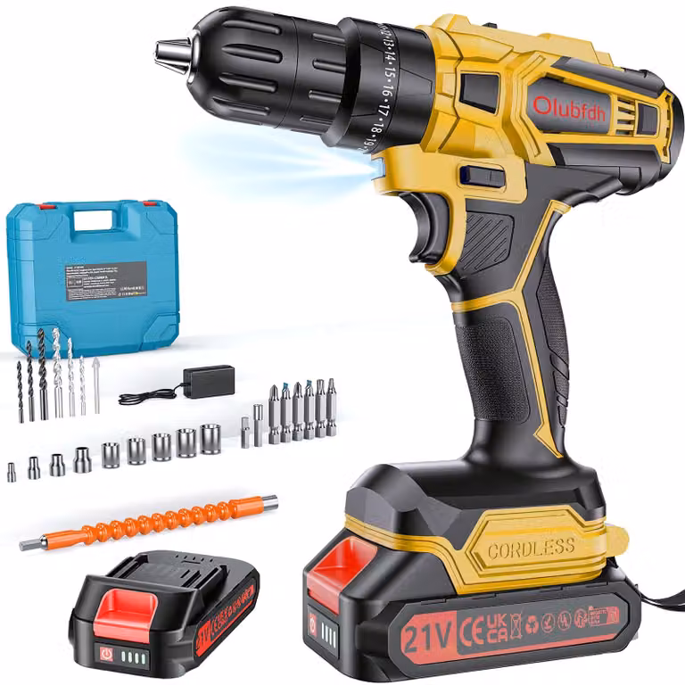 Avvitatore a batteria, 21V, giallo