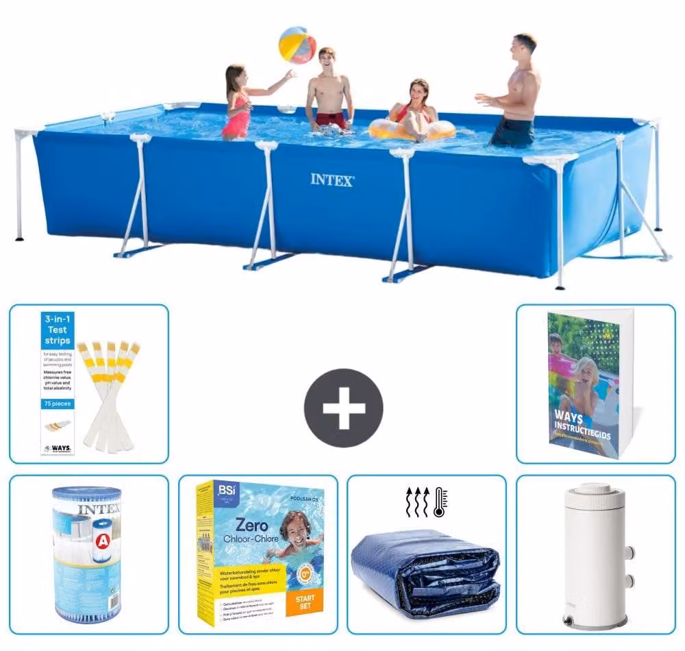 Piscina fuori terra rettangolare - 450x220x84 cm - composta da 5 elementi, modello S65