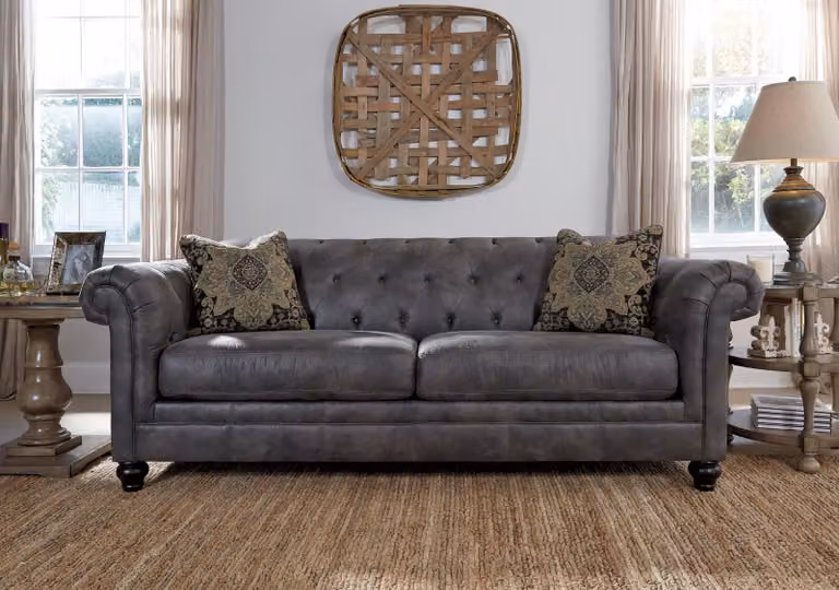 Chesterfield Design Luxus Polster Sofa Couch Sitz Garnitur Leder #262
