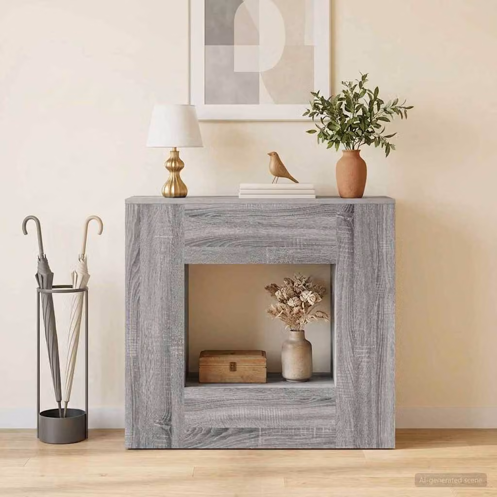 Mobile contenitore vidaXL in MDF laminato grigio opaco L: 82 cm, P: 29 cm, H: 74 cm