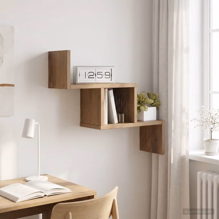 Scaffale da parete moderno vidaXL in legno color marrone L: 48 cm, P: 15 cm, H: 42 cm