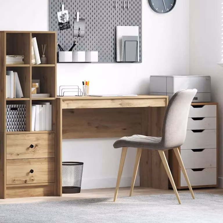 Scrivania moderna vidaXL in legno color rovere marrone L 100 cm x P 40 cm x H 76 cm
