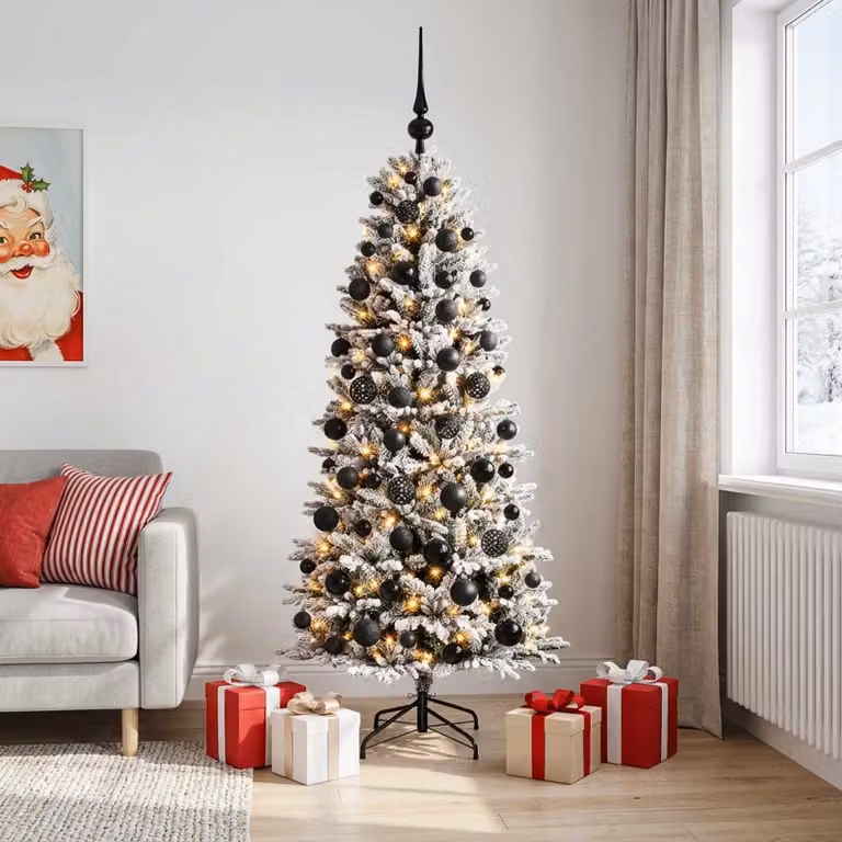 Albero di Natale artificiale con decorazioni a forma di sfera, altezza 240 cm, 300 luci LED