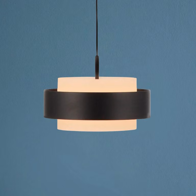 Schöner Wohnen SCHÖNER WOHNEN Lampada a sospensione LED Elmo, nera, 1 luce, 3000 K dimmerabile, Nero, Soggiorno / Sala da pranzo, Metallo, Moderno