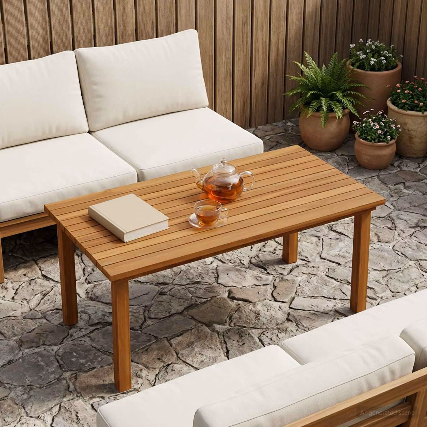 Piano del tavolo rettangolare vidaXL in legno di teak marrone, L 90 cm x P 45 cm x H 3,5 cm