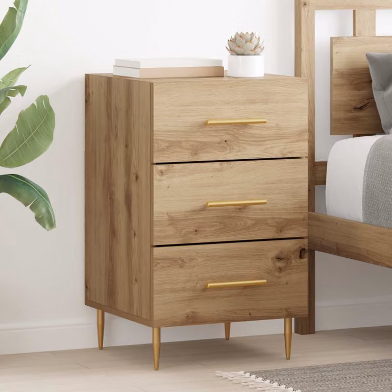vidaXL Armadio da Notte in Legno Rovere Marrone L/P/H: 40 x 40 x 66 cm