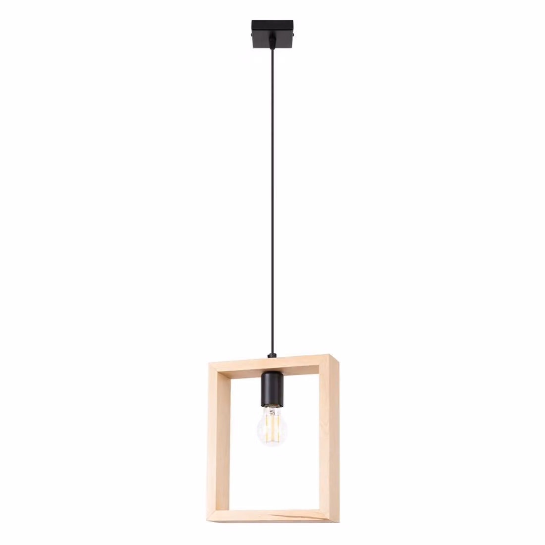 Lampada a sospensione ARIES in legno naturale 1xE27 15W acciaio/legno 133x8x24cm Sollux Lighting