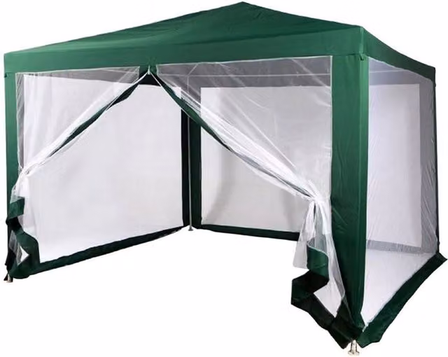 Gazebo da giardino Trade Shop verde impermeabile con zanzariera L: 300 cm, P: 240 cm, H: 250 cm – 1