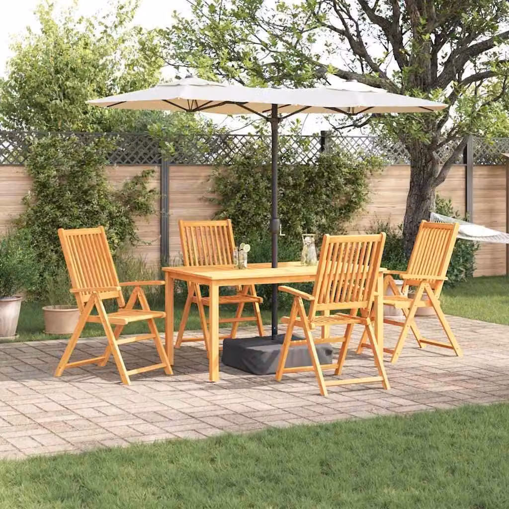 Maison Exclusive - Set da pranzo per esterno, 5 pezzi, legno massello di acacia, color marrone